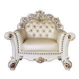 Vendom Champagne Synthetic Leather & Antique Pearl Finish Chair