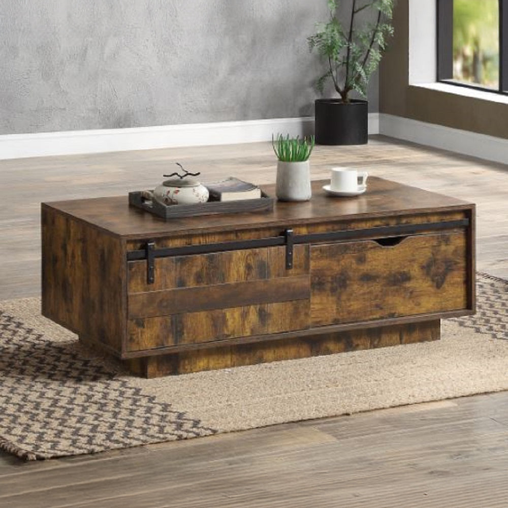 Bellarosa Rustic Oak Finish Coffee Table