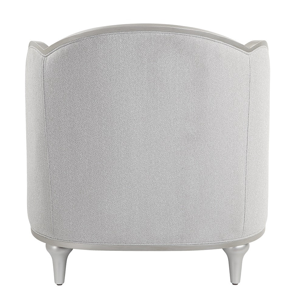 Kasa Beige Linen & Champagne Finish Chair