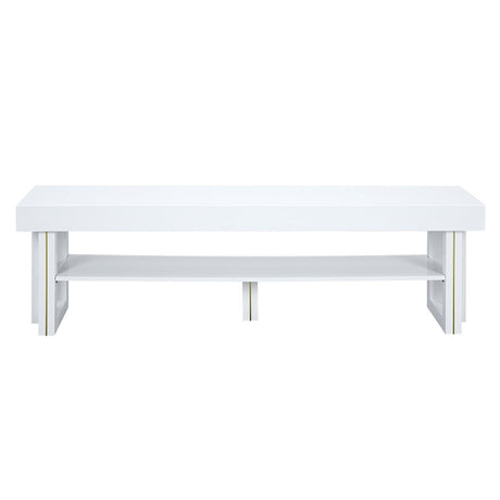 Paxley White High Gloss Finish Tv Stand