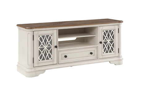 Florian Oak & Antique White Finish Tv Stand