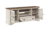 Florian Oak & Antique White Finish Tv Stand