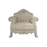 Dresden Synthetic Leather & Bone White Finish Chair