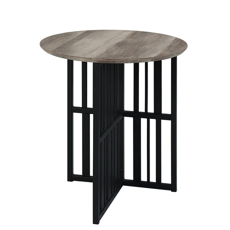 Zudora Antique Oak & Black Finish End Table