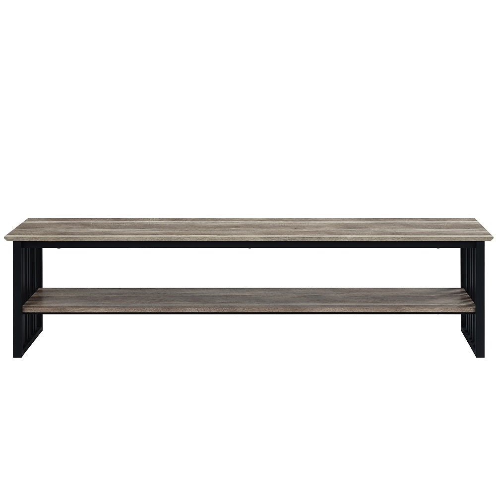 Zudora Antique Oak & Black Finish Tv Stand