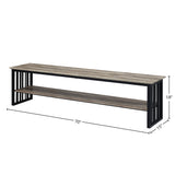 Zudora Antique Oak & Black Finish Tv Stand