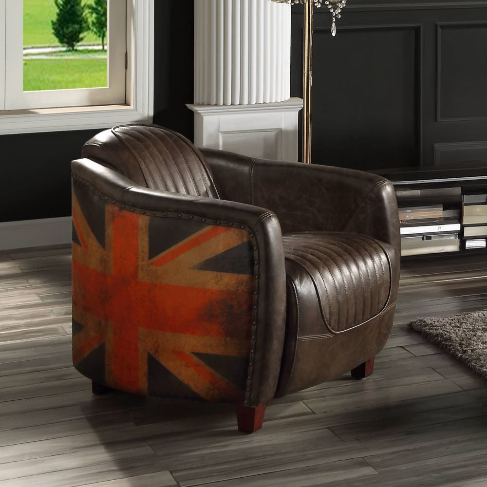 Brancaster Antique Slate Top Grain Leather Chair