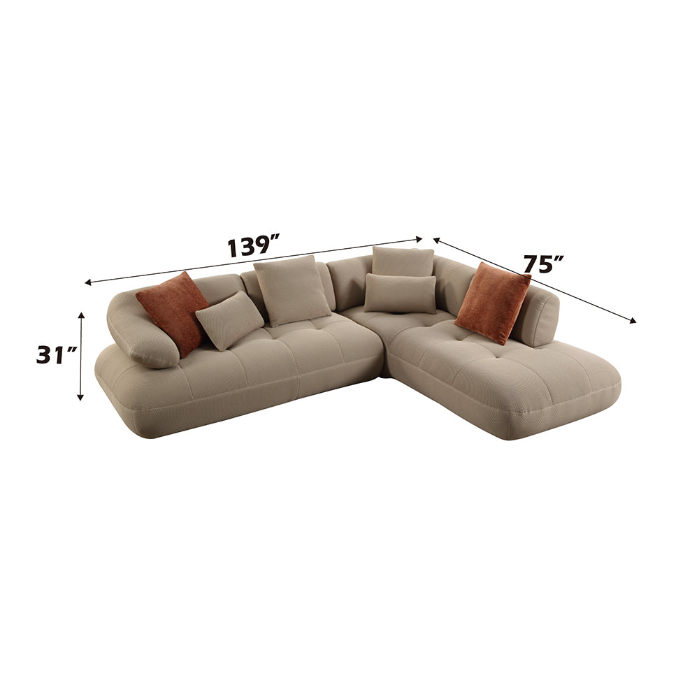 Carrick Sectional Sofa w/6 Pillows