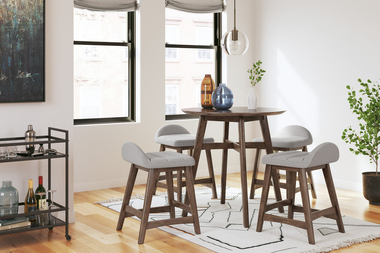 Lyncott Counter Height Dining Set With Light Gray Chairs