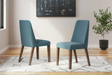 Lyncott Dining Room Set With Blue Chairs