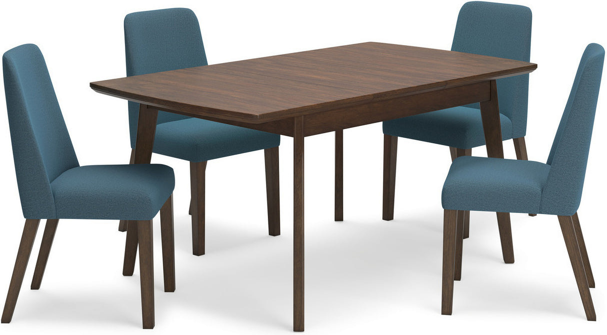 Lyncott Dining Room Set With Blue Chairs