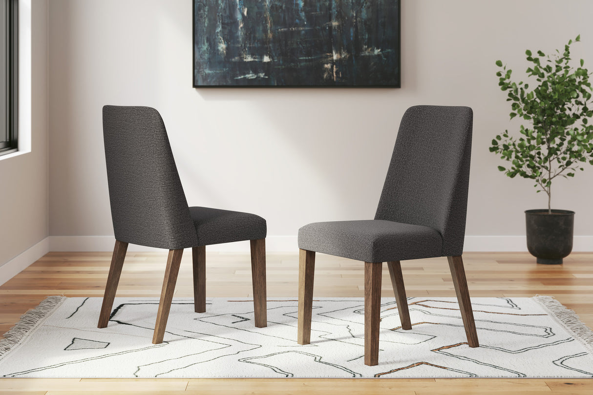 Lyncott Round Dining Room Set With Charcoal Chairs