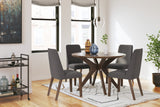 Lyncott Round Dining Room Set With Charcoal Chairs