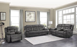 Madrona Hill Gray Double Reclining Living Room Set