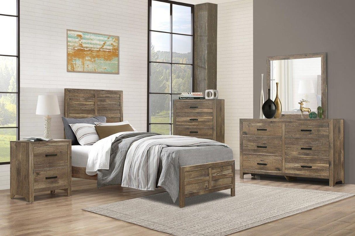 Mandan Weathered Pine Youth Panel Bedroom Set