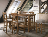 Martha II Counter Height Dining Room Set (Weathered Oak)