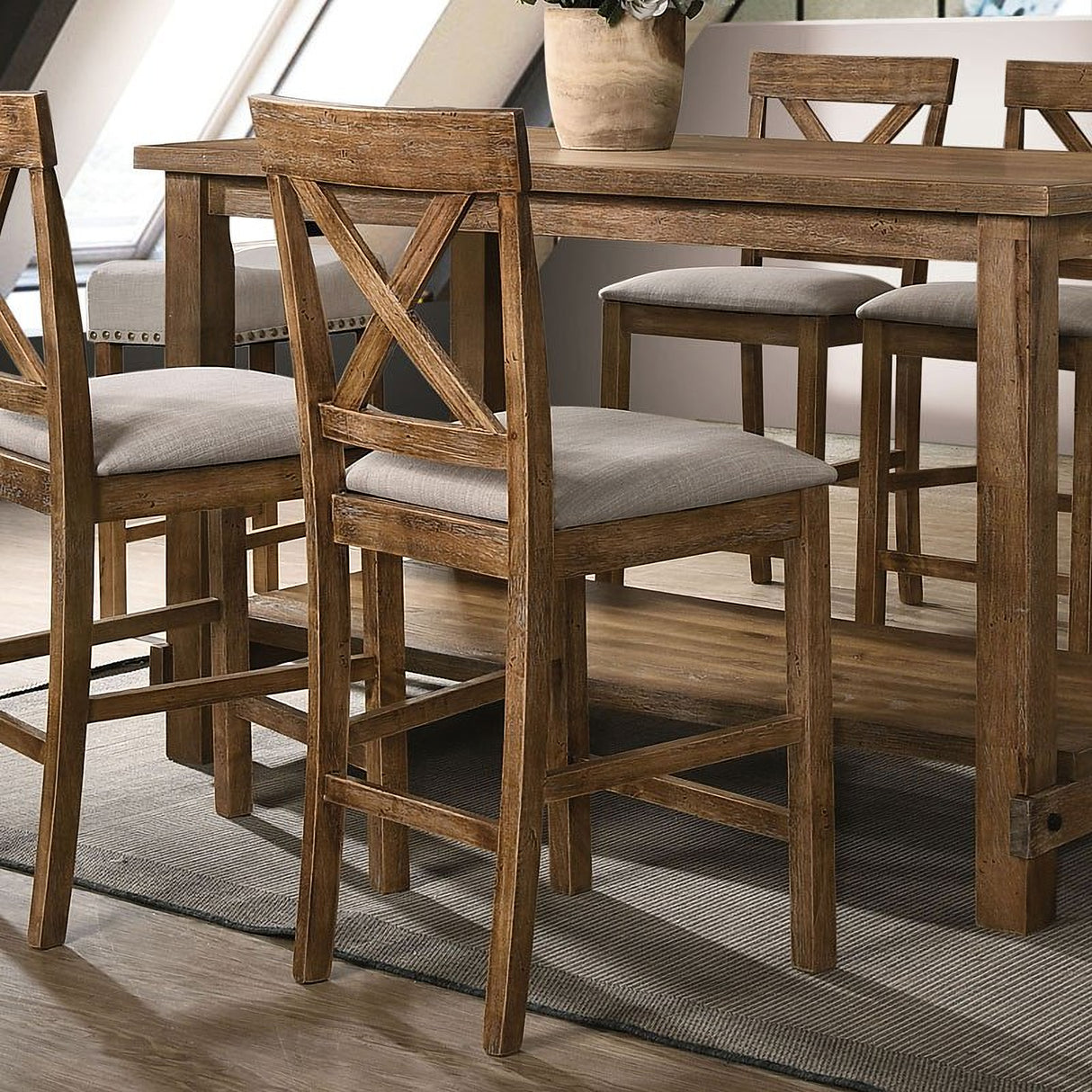 Martha II Counter Height Dining Room Set (Weathered Oak)