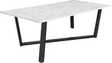 Mayer Faux White Marble And Black Dining Room Set