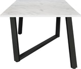 Mayer Faux White Marble And Black Dining Room Set