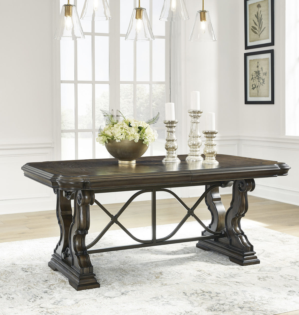 Maylee Dark Brown Extendable Dining Room Set