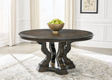 Maylee Dining Room Set In Dark Brown