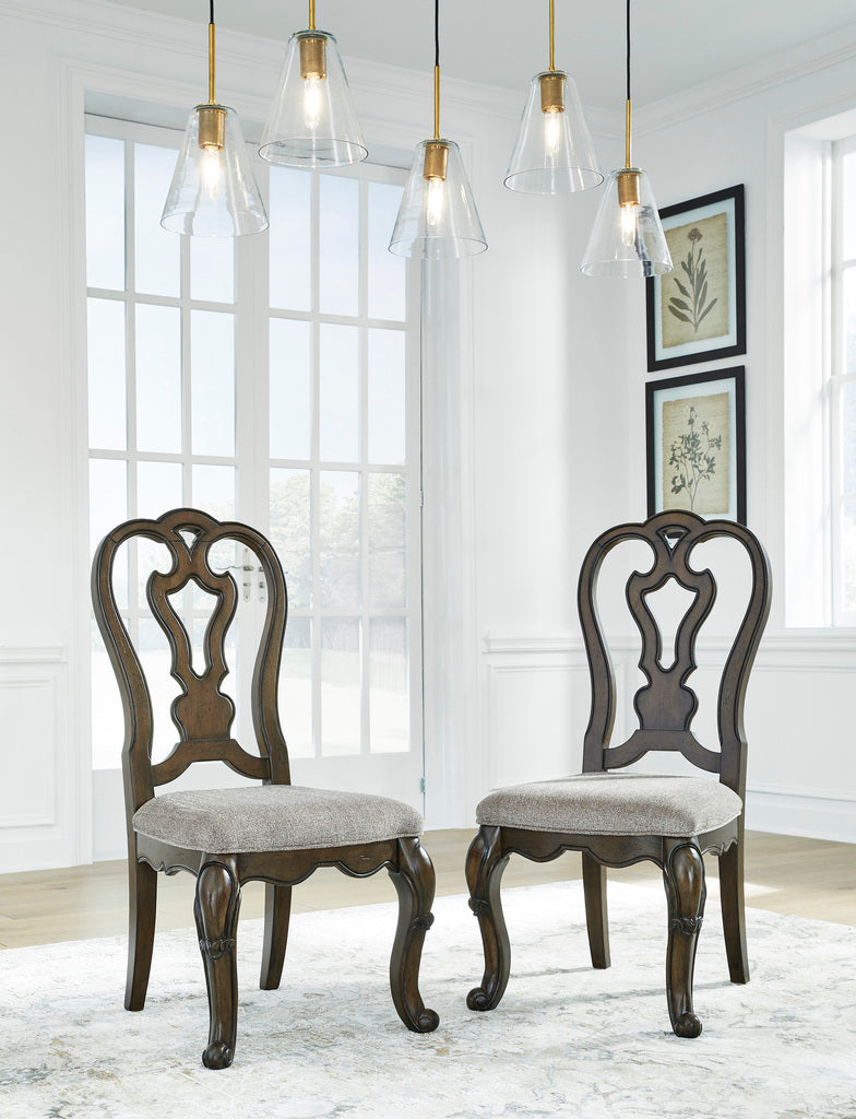 Maylee Dining Room Set In Dark Brown