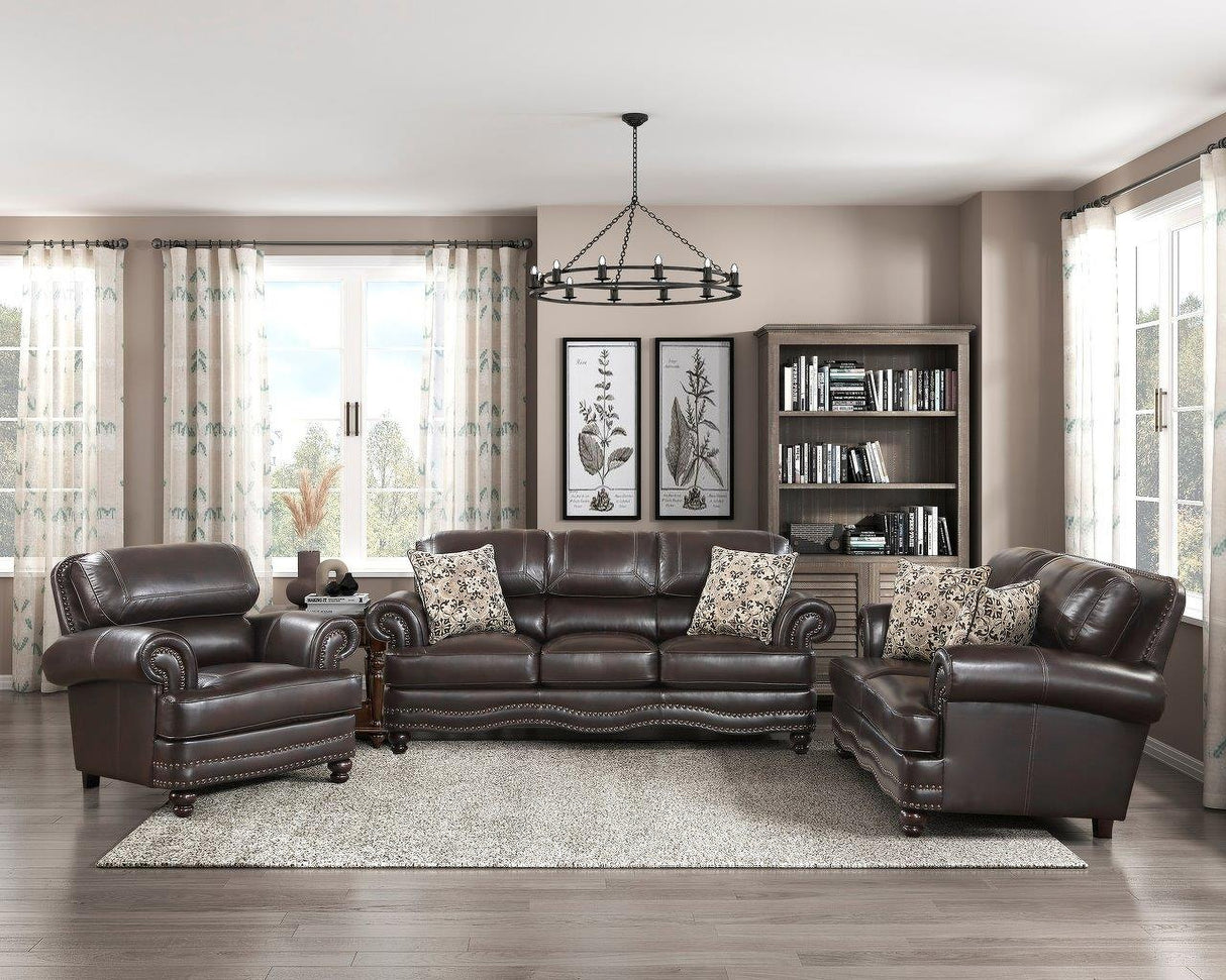 Milford Living Room Set In Brown