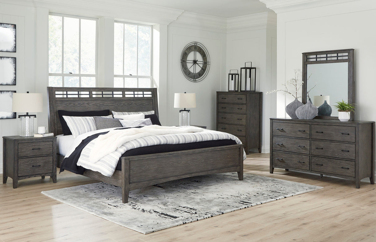 Montillan Panel Bedroom Set In Grayish Brown