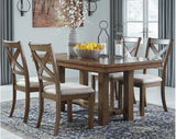 Moriville Grayish Brown Extendable Rectangular Dining Room Set