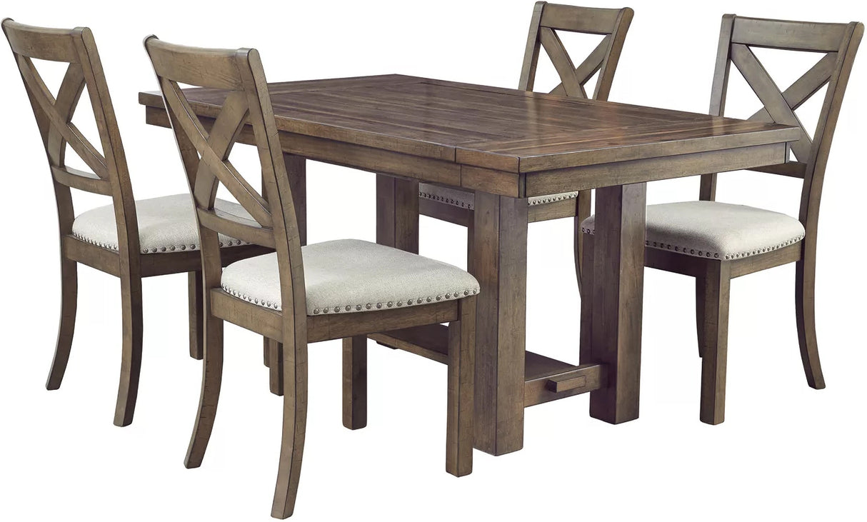 Moriville Grayish Brown Extendable Rectangular Dining Room Set