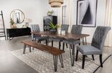 Neve Sheesham Grey And Gunmetal Live Edge Dining Room Set