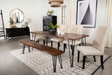 Neve Sheesham Grey And Gunmetal Live Edge Dining Room Set