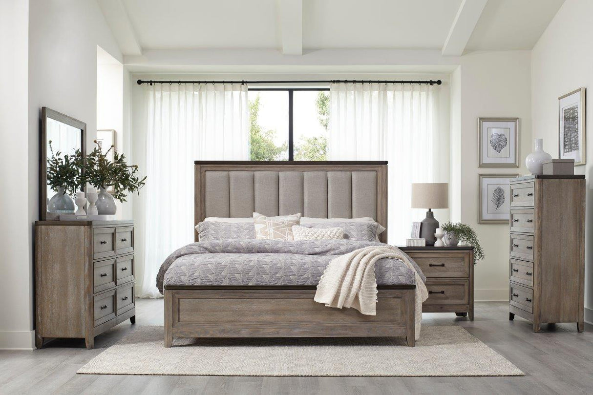 Newell Gray And Oak Panel Bedroom Set