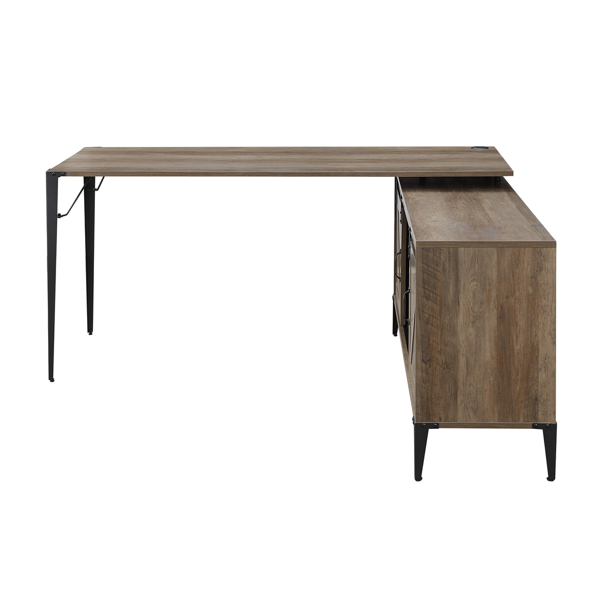 Zakwani Rustic Oak & Black Finish Writing Desk