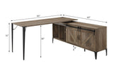 Zakwani Rustic Oak & Black Finish Writing Desk