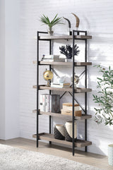 Zakwani Gray Oak & Black Finish Bookshelf