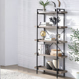 Zakwani Gray Oak & Black Finish Bookshelf