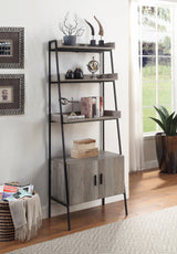 Zakwani Gray Oak & Black Finish Bookshelf