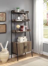 Zakwani Rustic Oak & Black Finish Bookshelf