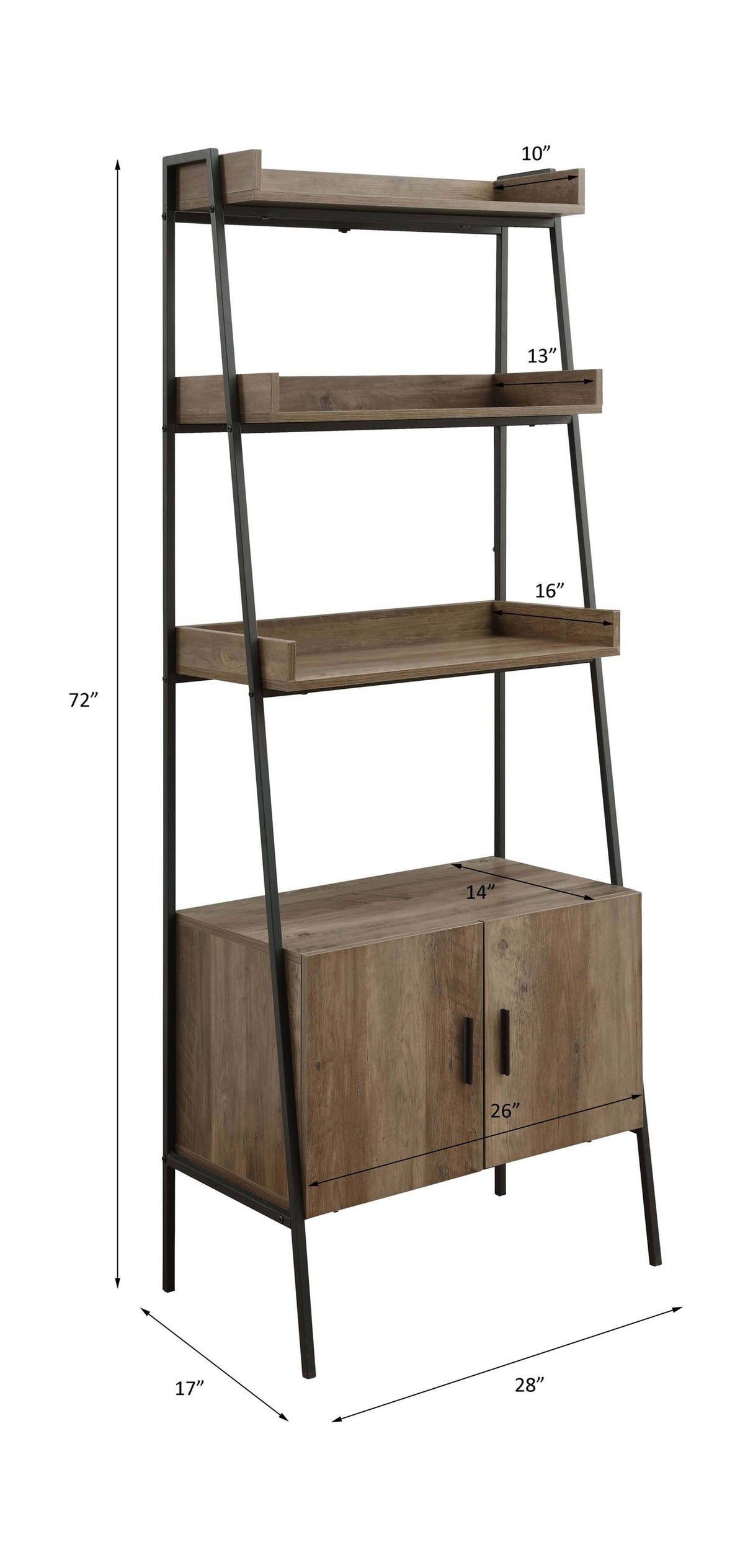 Zakwani Rustic Oak & Black Finish Bookshelf