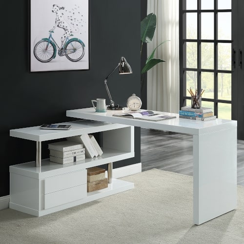 Buck White High Gloss Finish Ii Writing Desk