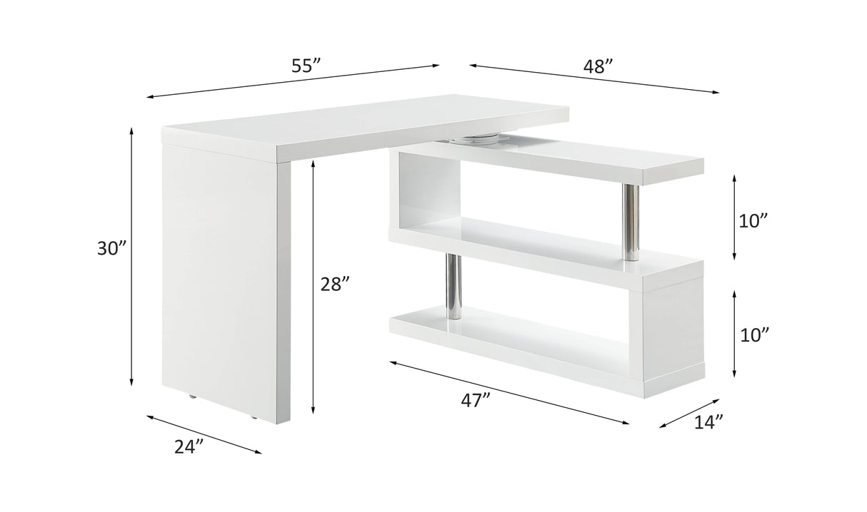 Buck White High Gloss Finish Ii Writing Desk