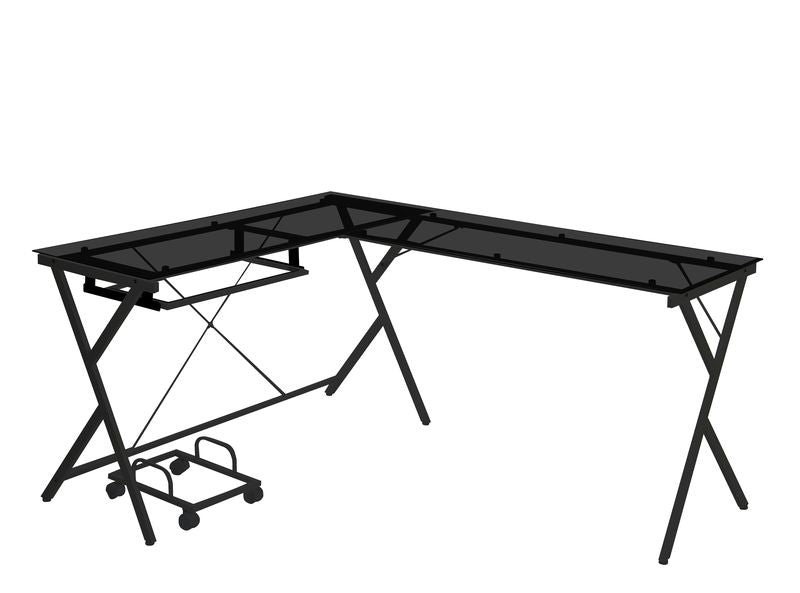 Dazenus Black Glass Top & Black Finish Desk