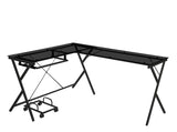 Dazenus Black Glass Top & Black Finish Desk