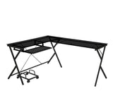 Dazenus Black Glass Top & Black Finish Desk