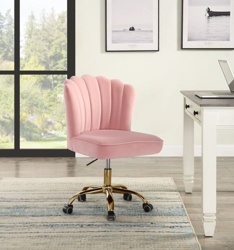 Moyle Rose Quartz Velvet & Gold Finish Office Chair