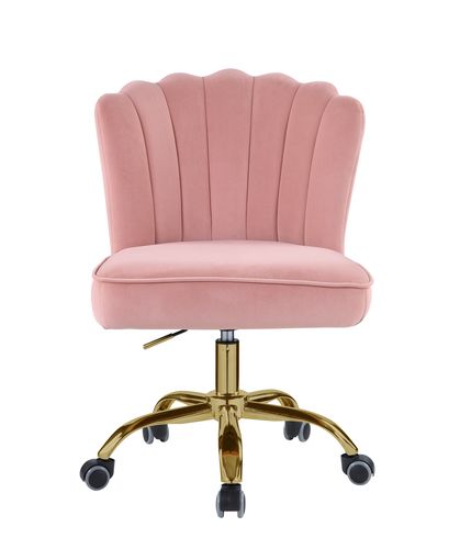 Moyle Rose Quartz Velvet & Gold Finish Office Chair