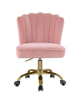 Moyle Rose Quartz Velvet & Gold Finish Office Chair