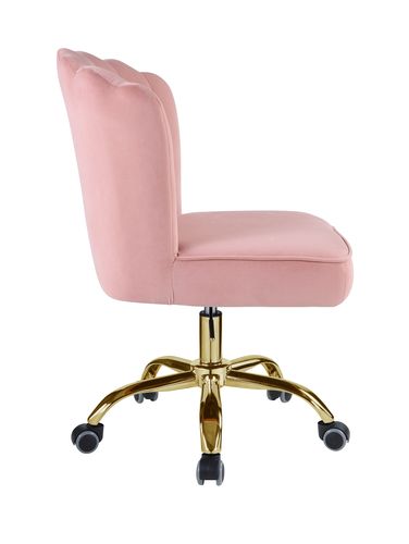 Moyle Rose Quartz Velvet & Gold Finish Office Chair