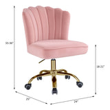 Moyle Rose Quartz Velvet & Gold Finish Office Chair